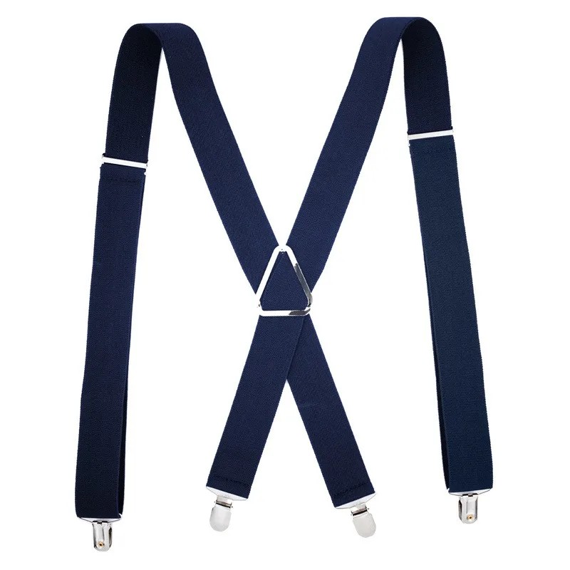 Heavy Duty Suspenders for Men – Adjustable 2-Inch Elastic X-Back