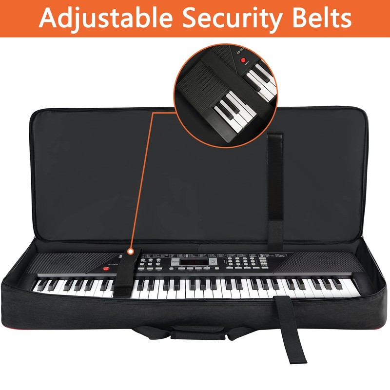 SNIGJAT 61 Key Keyboard Case, Soft Piano Bag with 0.32