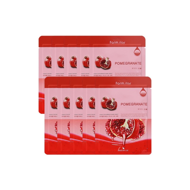 Farmstay Visible Difference Mask Pack Pomegranate 10 Sheets / 팜스테이