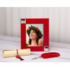 Mareli Table Photo Frame Tropical Faux Leather Red Suitable for