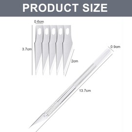 Professional Craft Knife Set with Aluminum Handle, 11 Stainless Steel Blades, Non-Slip Grip for Art and DIY Projects