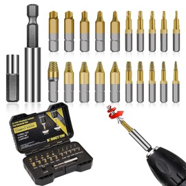 Gifts for Men, 22PCS Upgraded Titanium Damaged Screw Extractor Set with Magnetic Extension Bit Holder & Socket Adapter,Screw Remover and Extractor for Easy Removal of Rusty Broken Screw