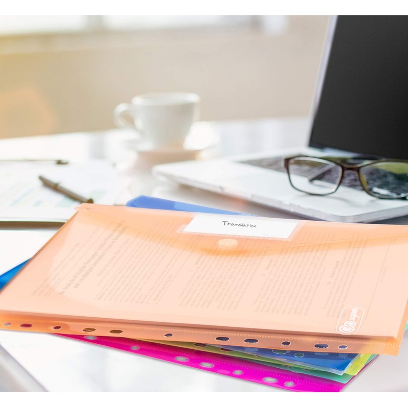 24 Pack Plastic Wallets A4, Binder Folder with Plastic Wallets,A4