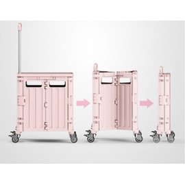 Premium Foldable Shopping & Utility Cart - 45L Medium for Travel, Camping, Picnic (Lid Included) Purple