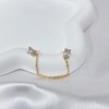 CZ Stud With Chain Double Piercing Earrings for Women Cartilage