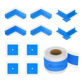 Isolbau 105B Tape Set - Sealing Set for Indoor and Outdoor Use Including 20 m Sealing Tape, 4 x Inner Corners, 2 x Outer Corners and 4 x Wall Sleeves, Sealing Shower, Bathroom, Kitchen, Wall