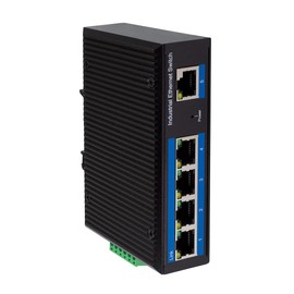LogiLink NS202P Industrial Gigabit Ethernet Switch, 5-Port 10/100/1000 Mbps, with PoE (Power Over Ethernet)