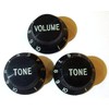 Black guitar control knobs 0-10 scale 2x tone + 1x