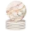 Lahome Marble Pattern Coasters - Round Drinks Absorbent Stone Coaster