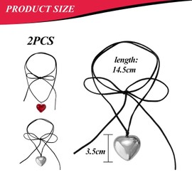 QFEHTHSK 2 Pieces Love Pendant Necklace, Simple Fashion Necklace, Adjustable Necklace, Women's Necklace, Clothing Accessories