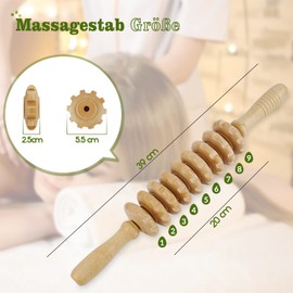 Whchiy Wooden Massager Acupressure Reflexology Tool Anti Cellulite Massage Roller for Relaxation and Stress Relief 39 cm Perfect (White)