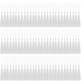 BetterJonny 100 Pieces Mini White Silky Tassels - Handmade Bookmarks for DIY Craft Supplies and Home Decor