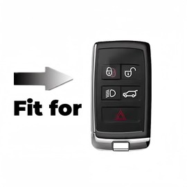 Happyit Zinc Alloy Car Key Cover Cases for Land Rover Range Rover Sport Velar Evoque Freelander2 Discovery Jaguar XF XJ XJL XE Key Fob Case (Gray)