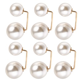 COHEALI Womens Shirts Womens Shirts 6Pcs Artificial Pearl Brooch Anti-Exposure Neckline Safety Sweater Shawl Clips Brooches Double Safety Brooch Vintage Decor Vintage Decor