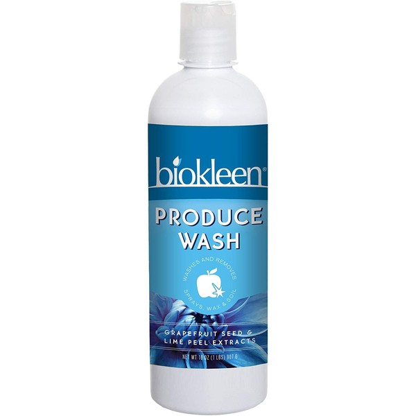 Biokleen Produce Wash, Removes Sprays, Waxes & Oils, Eco-Friendly, Non-Toxic, Plant-Based, No Artificial Fragrance Colors or Preservatives, Grapefruit Seed & Lime Peel Extracts, 16 Ounces (Pack of 12)