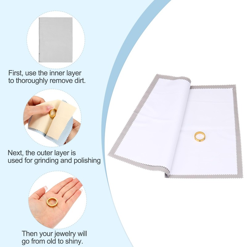 PATIKIL 320x250mm Jewelry Cleaning Cloth 2pcs Polishing Cloth Jun Cotton