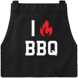 MoonWorks BBQ Apron for Men I Love BBQ BBQ BBQ Grill Cotton Apron Black One Size