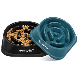 2 Pack Slow Feeder Dog Bowls for Healthy Eating, Non-Slip and Anti-Choking Design, Reduces Bloating & Overeating for Large Dogs, Easy to Clean