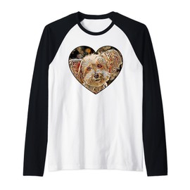 Maltipoo Mixed Dog Breed Colorful Heart-shaped Art Design Raglan Baseball Tee