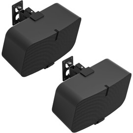 notiela Pair of Heavy Duty Speaker Wall Mounts for Sonos 5 Mount and Sonos Play 5 Mount - Tilt and Swivel Adjustable (Black)