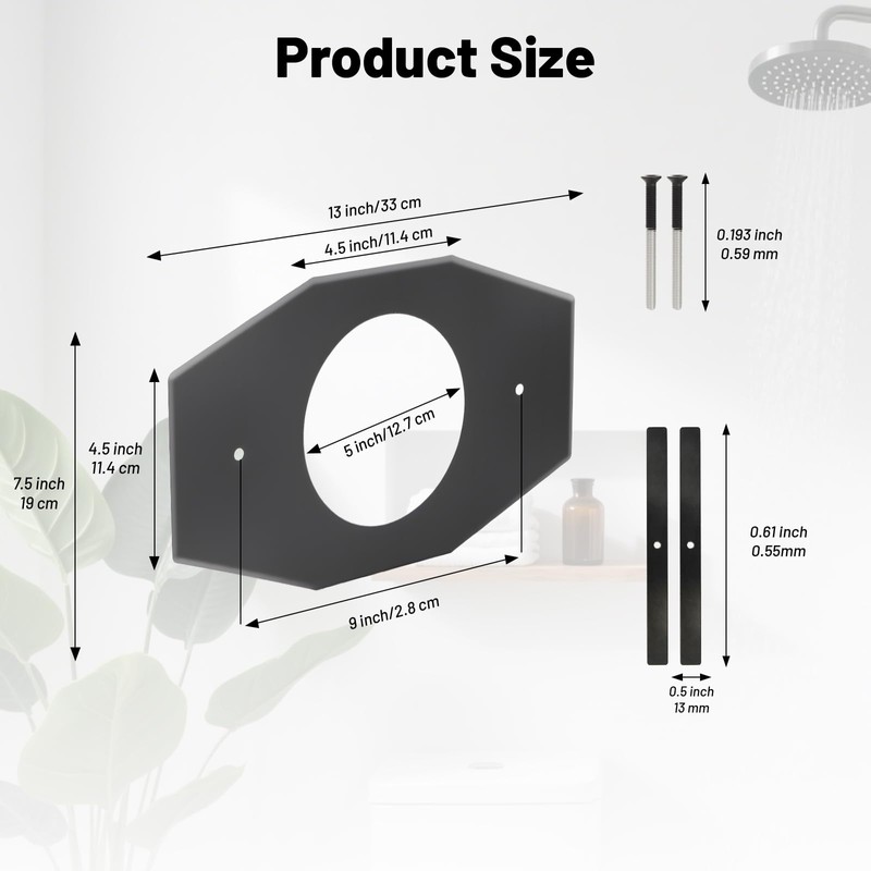 WIRELEL One-Hole-Remodel-Cover-Plate Compatible with Moen and Delta Bathtub and Shower