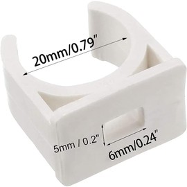 80 Pcs U-Shaped PVC Water Pipe Clamps Clips, U-Shaped Buckles Fit for 1/2" (20mm) Water Pipes,Water Supply and TV Trays Tubing Hose Hanger Support Pex Tubing （White 20mm）