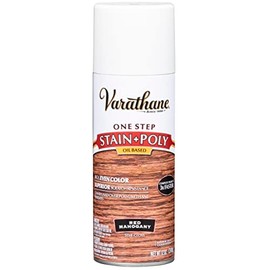 Varathane 243867 Oil-Based One Step Stain + Poly Spray, 12 oz, Red Mahogany