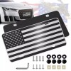 VEHITO American Flag License Plate, Black Front Flag License Plates