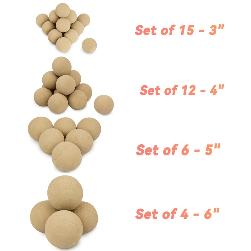 Skyflame 3" Ceramic Fire Pit Balls, Set of 15 Round
