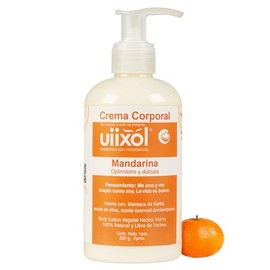 UIIXOL Crema Corporal de Mandarina | Optimismo y Dulzura Cítrica | Hidratante con Manteca de Karité y Vitamina C | Textura Ligera y Rápida Absorción | Cuidado Natural | 250 gramos