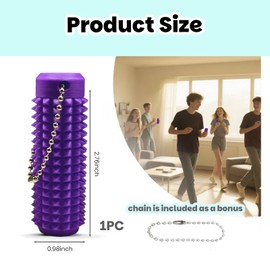 3D Temperature Change Little Ouchies Fidget ,Pain Stim Fidget Toy ,Pocket-Sized Stim Keychain with Spiky Grippie Design Spiky Fidget Keychain for Anxiety and Stress (Purple Temperature Change)