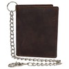 MARSHAL Men's Chain Biker Vintage Leather RFID Blocking European Style