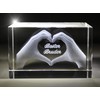 VIP-LASER 3D Glass Crystal with Engraving I Heart in Two