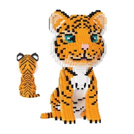FAFAFA Toys Animal Building Sets, Micro Building Blocks, Animal Series Micro Mini Building Blocks Kit for Boys & Girls (Tiger)