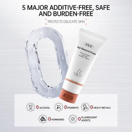 VGO 5-Min Hair Remover Cream for Women & Men with Aloe Vera & Vitamin E - Gentle Body Hair Removal, Pain-Free Formula for Sensitive Skin waxing kit brazil wax Fragrance Comfort Argan Oil Vegan Cosmetic waxing kit