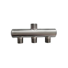 Stainless Steel Water Manifold, 3-Way Splitter, 1 Inlet 3 Outlet, Threading Connection
