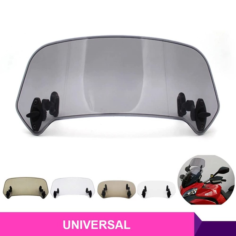 ZSADZS Universal Motorcycle Rise Adjustable Windscreen Extension Windshield Spoiler Air