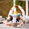 PEXIOAN Plush Cow Easter Basket, 10 Inch Western Cow Portable