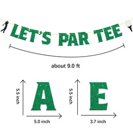 Let's Par Tee Banner, Golf Party Decorations, Retirement Party Decor for Golf Lover, Golf Themed Birthday, Green Glitter