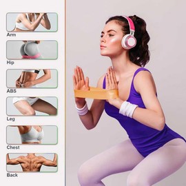 5-Piece Pilates Resistance Bands Set – Multi-Resistance Level Workout Bands for Pilates, Strength Training & Flexibility Stretching (Pink & Purple)