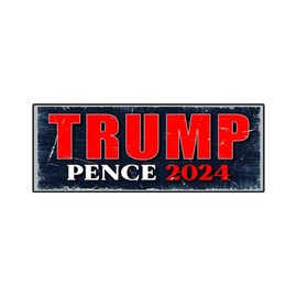 Trump Pence 2024 Bumper Sticker Decal (3.37" x 9") | Peel & Stick | Political, Stickers, Politics, Republican, Trump, MAGA, American, Pence