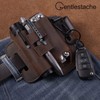 Gentlestache Multitool Belt Sheath, EDC Leather Belt Organizer, Flashlight Holder,