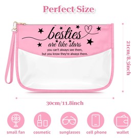 Sfodiary Besties Gifts for Women Makeup Bag Best Friend Friendship Gifts for Women Girls Friends Work Bestie Present Cosmetic Bag Christmas Birthday Present for Sister Travel Toiletry Pouch