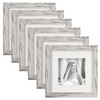 TOFOREVO 6x6 Picture Frames Set of 6 Distressed White Wood