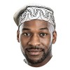 Dupsie's African Off-White Kufi Hat with Black Embroidery