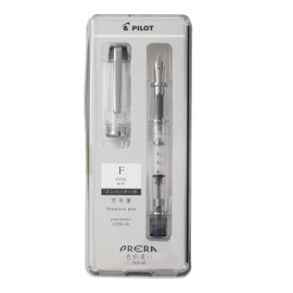 PRERA Iro-Ai Pilot Fountain Pen Transparent Black Fine Point P-FPR-1-TB-F With Original Stylus Ballpoint Touch Pen