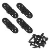 Piutouyar 4PCS Butler Tray Hinge Black, Heavy Duty Folding Flip