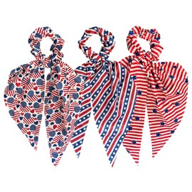 American Flag Hair Ties for Women Patriotic 4th of July Hair Accessories