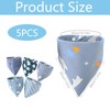 JeiibrZui 5 Pcs Pure Cotton Blue Baby Dribble Bibs for