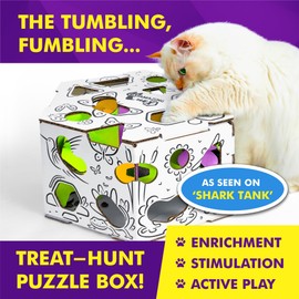 Cat Amazing HEX – Interactive Cat Treat Puzzle Box & Puzzle Feeder – Treat Maze Box for Indoor Cats – Enrichment Food Dispenser Toy!